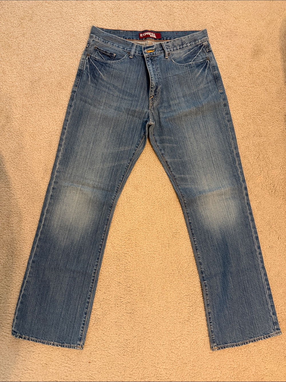 Express Men’s Bootcut Jeans in Medium Blue Wash